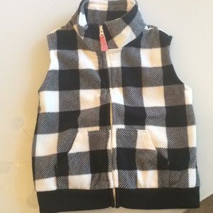 Vest Winter Flannel Baby 18mon Zipper Black White